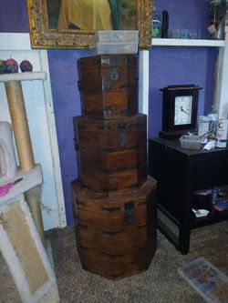 3 wooden boxes