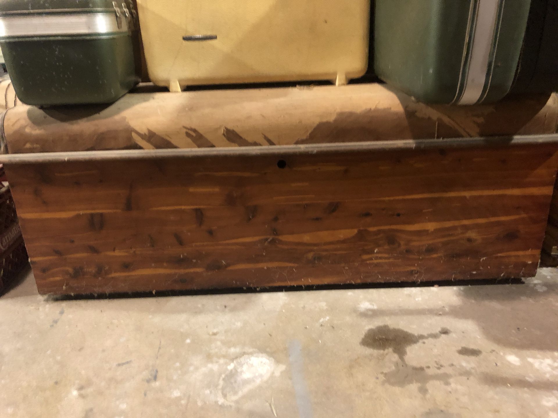 Old cedar chest with lid