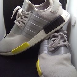 Adidas NMD R1 Japan Heel sneaker in the Metal Grey colorway. 