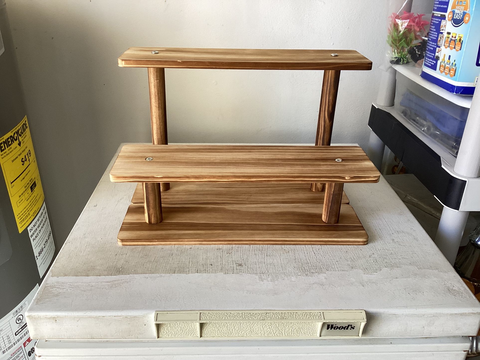 2 Piece Wooden Miniature Plant Rack Brand New