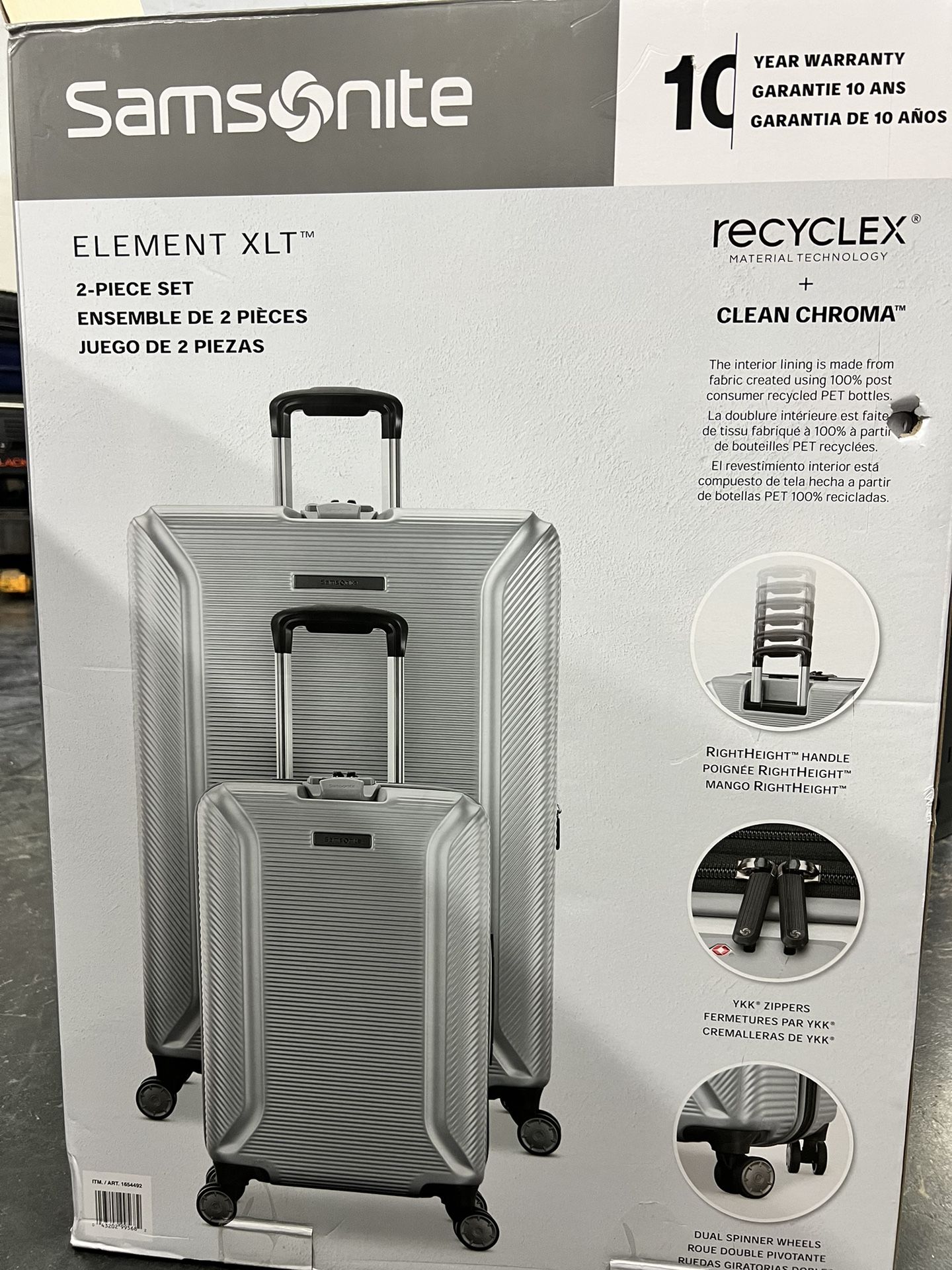 Samsonite Element XLT 2-piece Hardside Luggage Set Silver for Sale