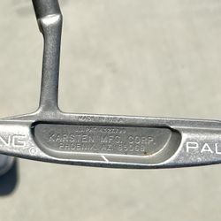  Ping Pal 4 right-handed golf putter. It was manufactured by Karsten Mfg. Corp. in Phoenix, Arizona, USA, with production beginning in the mid-1980s. 