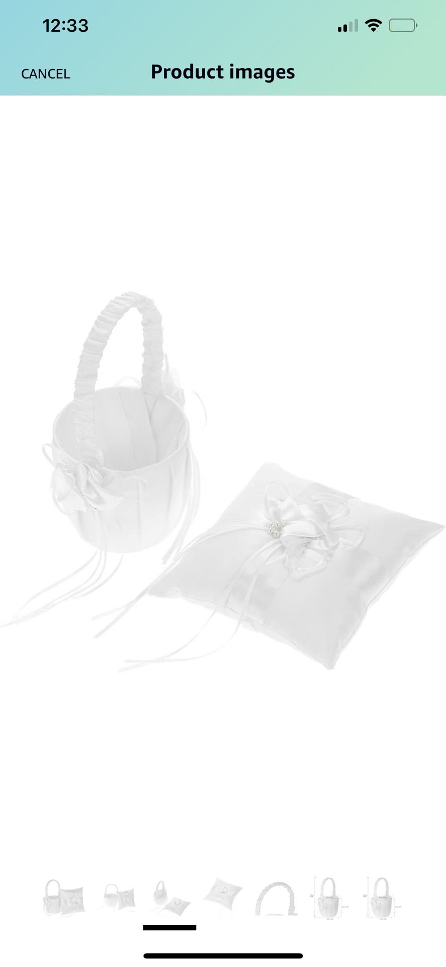 Flower Basket and Ring Pillow Set, Ivory Satin Bowknot Ring Bearer Pillow and Wedding Flower Girl Basket Set (Flower)