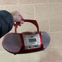 Red Boytone Stereo CD Player FM radio Speaker System