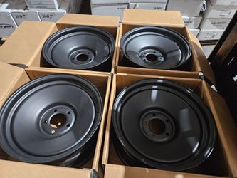 Set of four us wheel rat rod matte black wheels 17x8 5x5 truck wheels Chevy C10 steel rims hot rod Steelies
