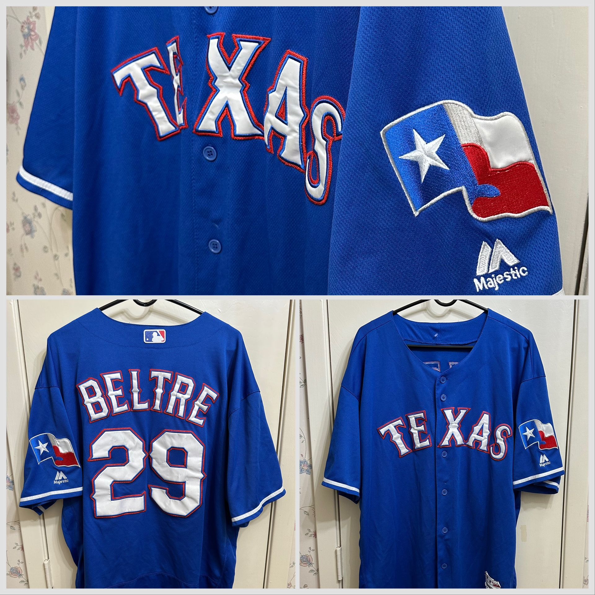 Texas Rangers #29 Beltre Stitched Majestic Flex Base Jersey Size 56 (3XL)