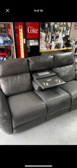 Beautiful Elegant Upscale Luxury Italian Leather All Electric Powered Sofa