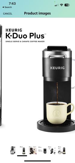Keurig 12 Cup K-Duo Single Serve and Carafe Coffee Maker, Black