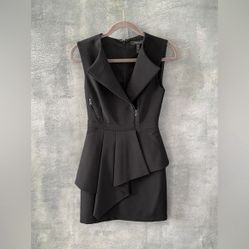 BCBGMAXAZRIA Black Mini Dress. Size 0 or 2 sleeveless Nikki Peplum Zipper