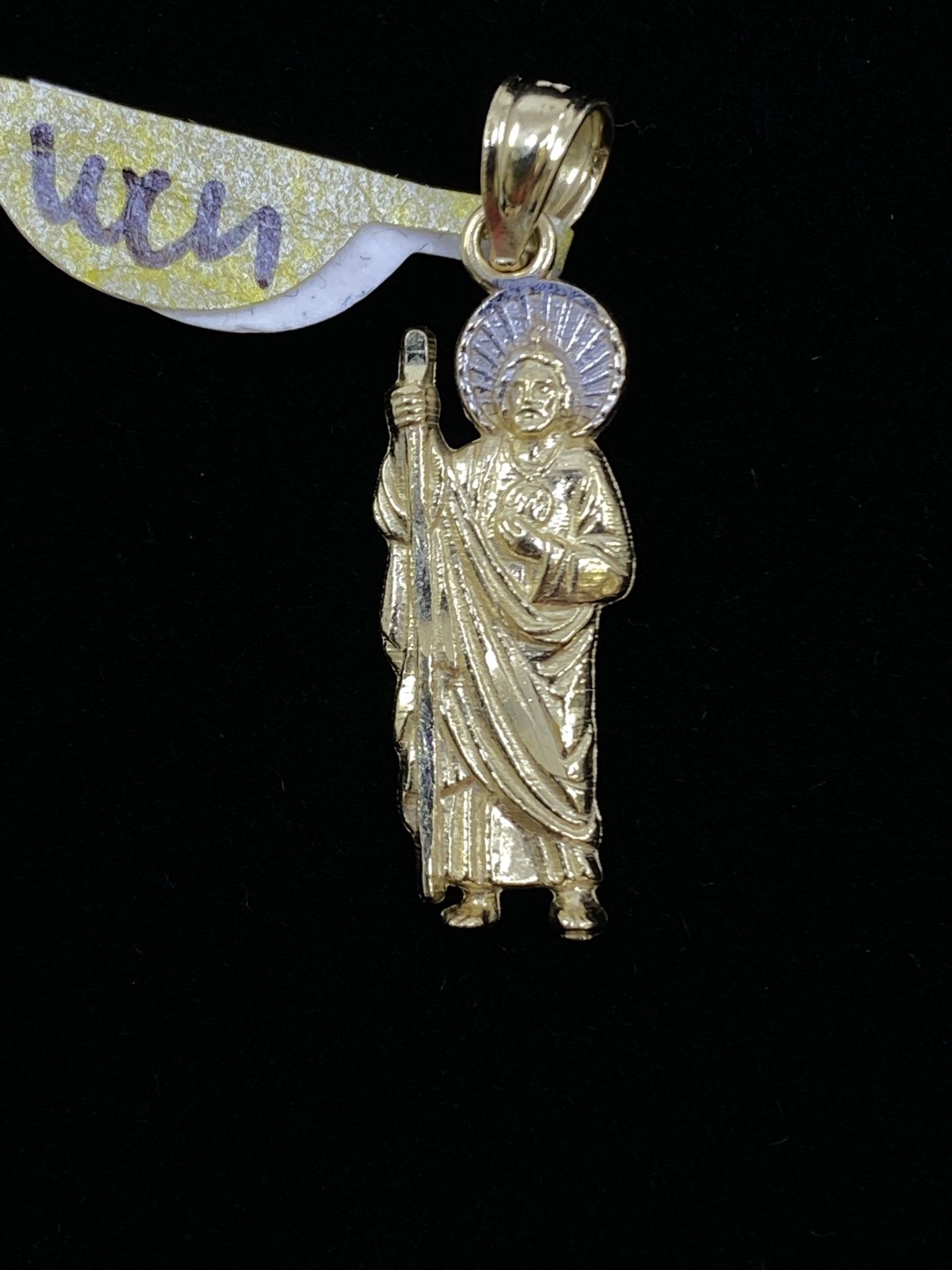 $125 Two Tone Gold Saint Jude San Judas Religious Charm Pendant