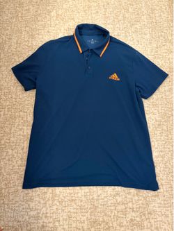 adidas Men's Climalite Navy Polo with Orange Trim - Size XL