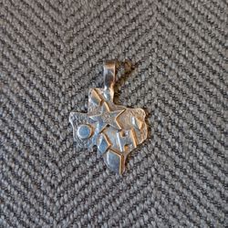 Houston Texas "Sterling Silver " Pendant With  Diamond