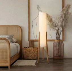 Tripod Wooden Tall Floor Lamp
