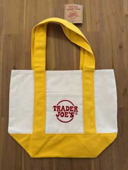 Trader Joe’s Reusable Mini Canvas Tote Bag Yellow