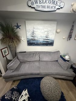 Ethan Allen Plush, Gray Sofa