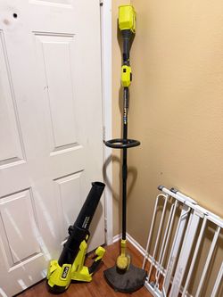 Ryobi Cordless String Trimmer and Brushless Leaf Blower