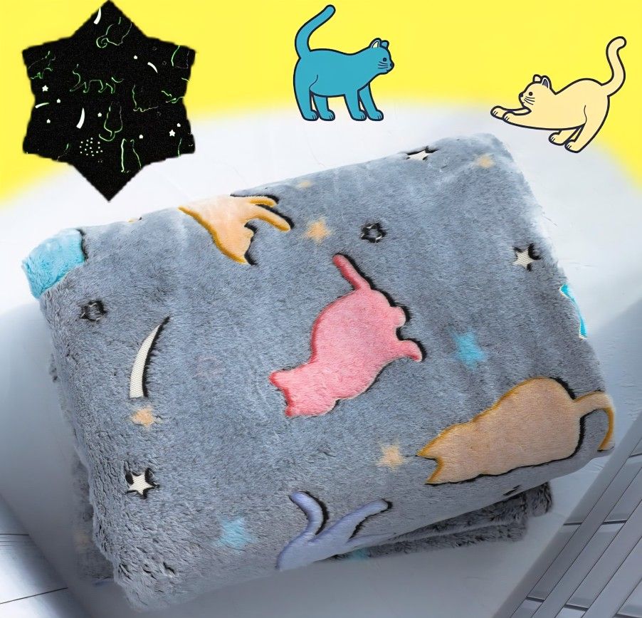 Cat Blanket Glow In The Dark