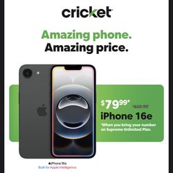 iPhone 16e - $79.99 When You Bring Your Number To Cricket!