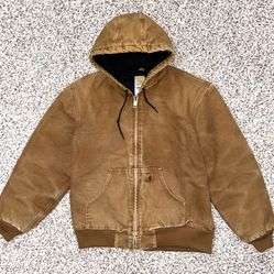 Vintage Carhartt J130 BRN Canvas Quilted Lined Jacket Men’s Size Medium