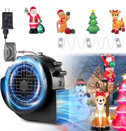 Inflatable Fan Replacement Blower Fan for Inflatables 12V 1A with Light Strings, 3 White light