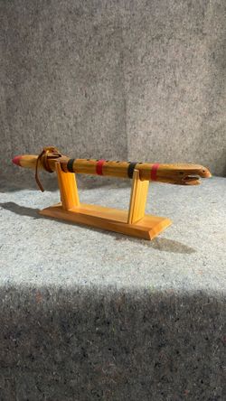 Hand Carved Wooden Flute Folk Art