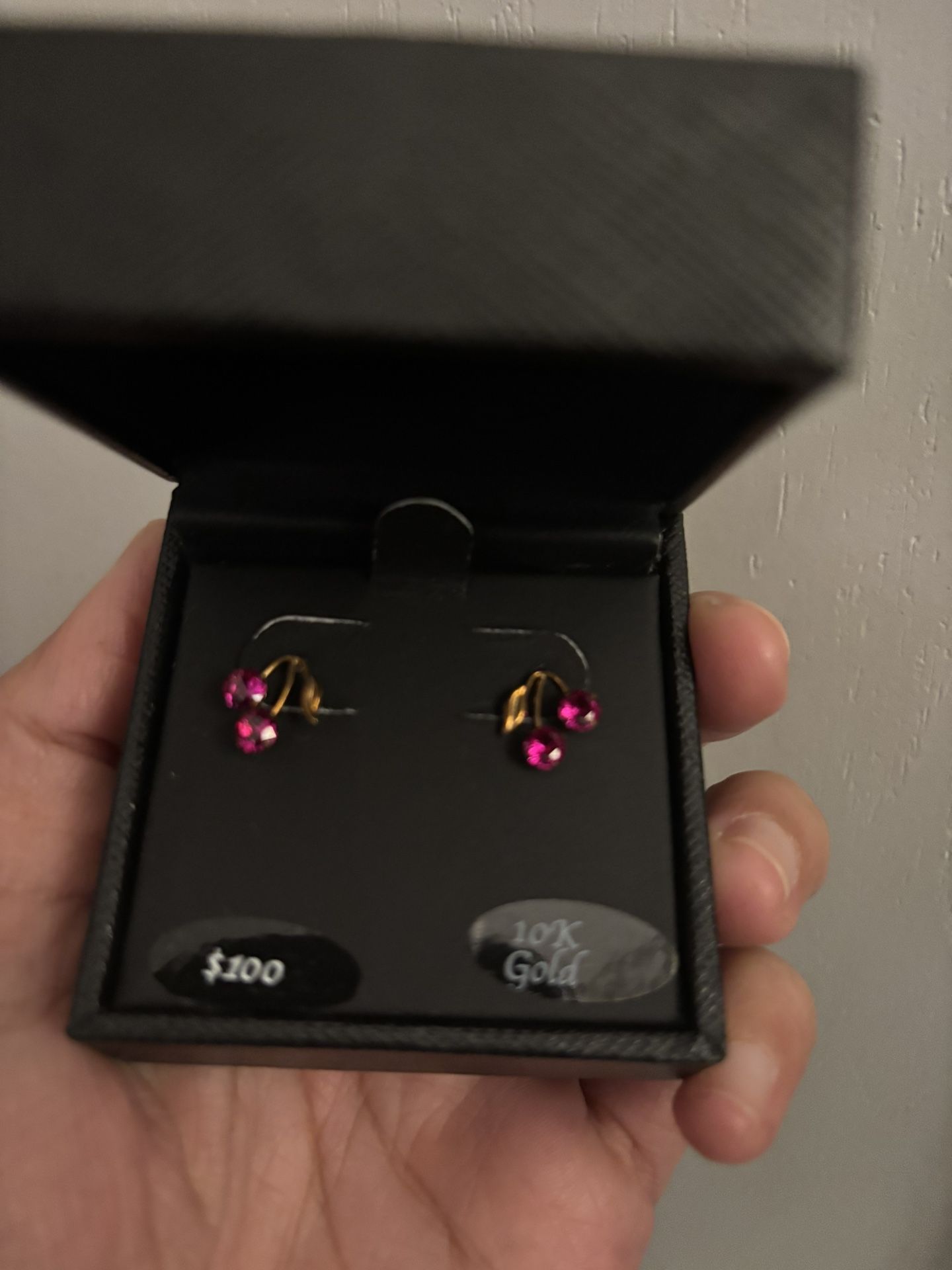 Ruby Cherry Earrings 10k