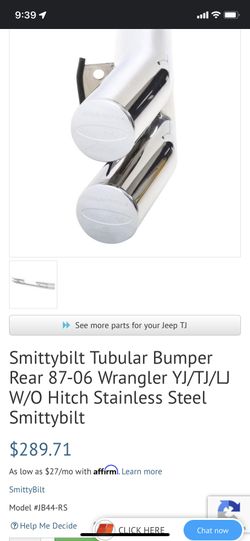 Stainless Steel Rear Bumper For Jeep Wrangler 