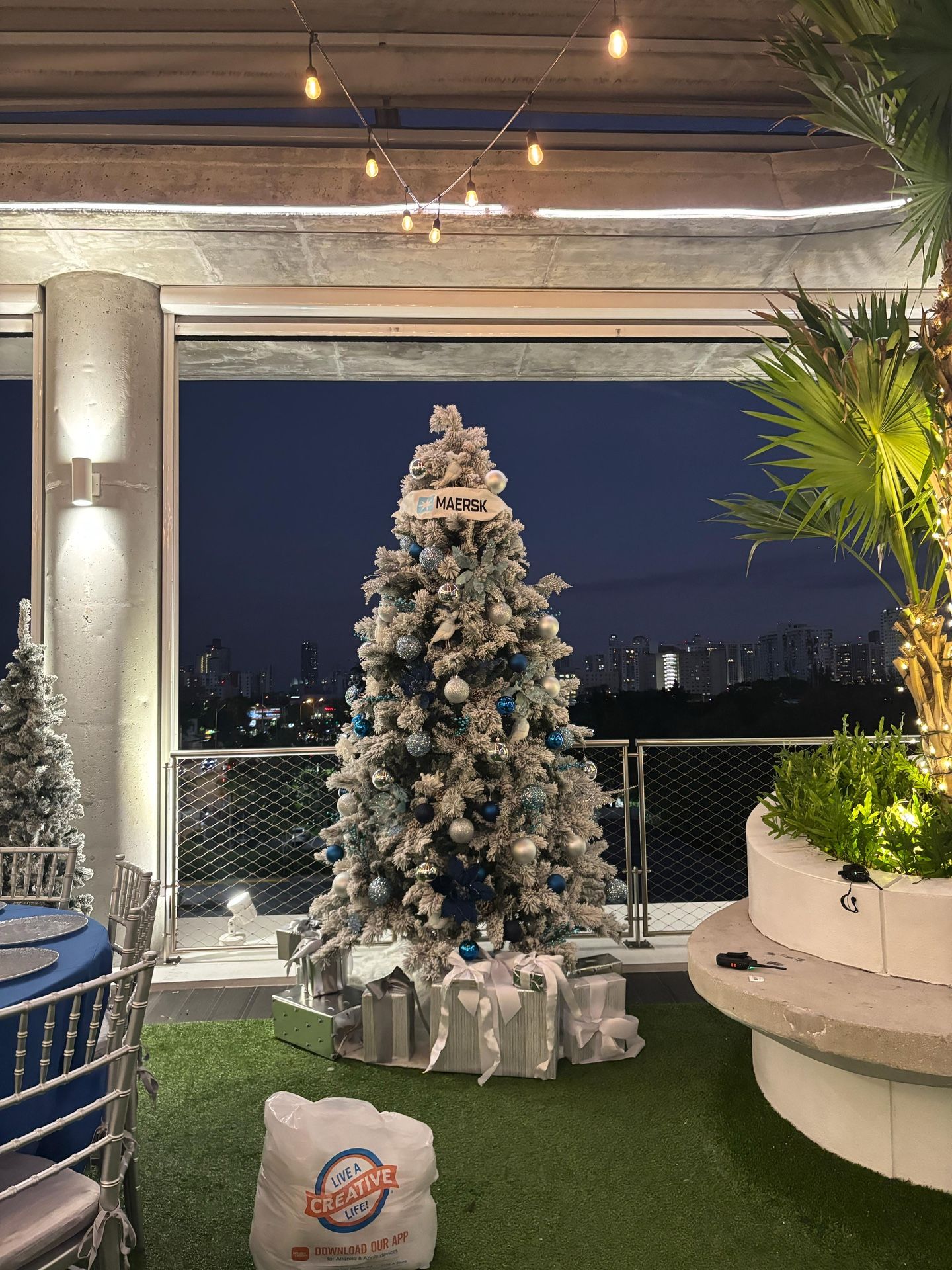 8ft Flocked Christmas Tree (Lights Included)