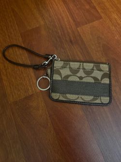 Coach Signature Canvas Wristlet Card Case