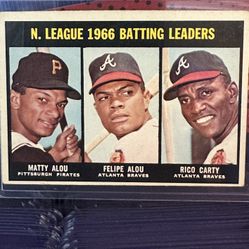 1967 Topps Batting Leaders, Bros. Matty Alou, Felipe Alou, Rico Carry