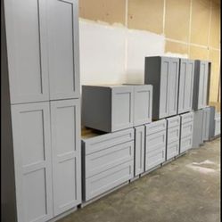 White Grey Shaker Kitchen Wood Cabinets Vanity Cupboards Ready To Assemble