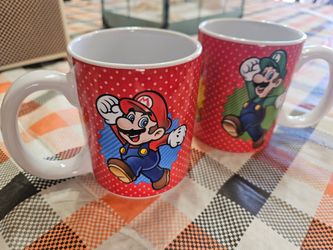 Mario and Luigi Christmas Mugs Brand New