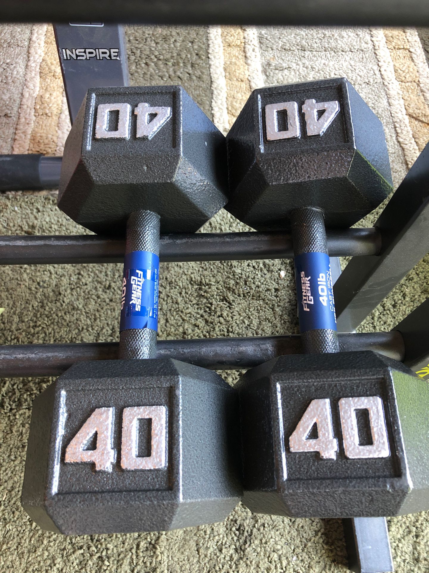 Set 40 lbs Dumbbells weights with stand