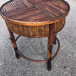 Vintage Mid Century Bamboo/ Rattan Side - End Table 
