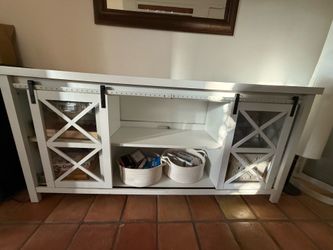 White Farmhouse Style Console Cabinet