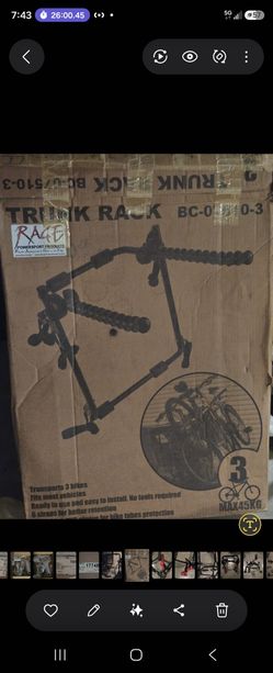 Rage Powersports 3-Bike Trunk Rack (BC-07510-3) - Used in Box