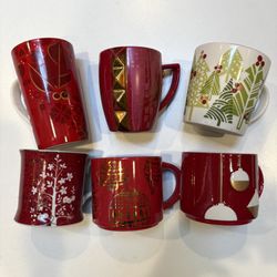 Starbucks Christmas Mugs. set Of 6