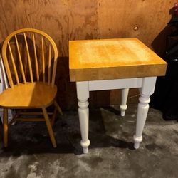 Butcher Block Island Table