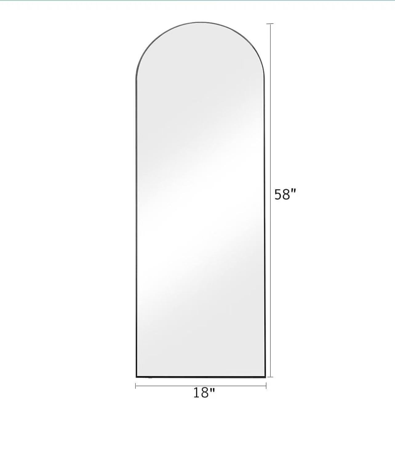 🥨Arched Full Length Mirror, 58"x18" Floor Mirror with Stand, Large Full Body Mirrors, Arch Wall Mirror, Big Full Size Mirrors for Bedroom