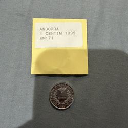 Andorra 1999 1 Centime Aluminum Coin  Uncirculated KM171
