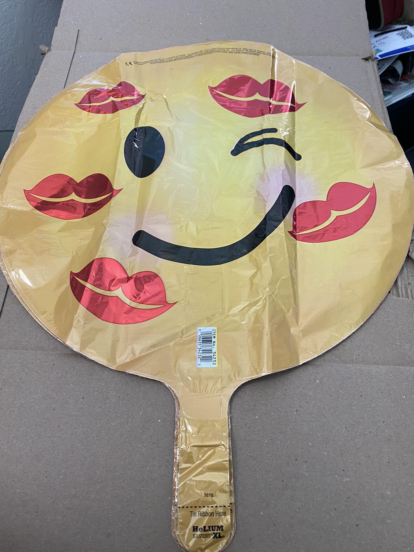 New Kissed Winking Emoji 17” Foil Balloon!