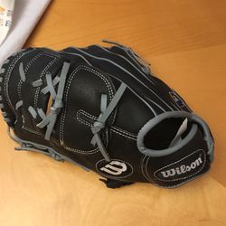 NEW Wilson Adult 12” Black Righty Softball Glove (left hand throw) Leather A360 Softball 