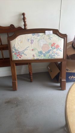 Twin Upholstered Headboards -Wood Vintage/Antique