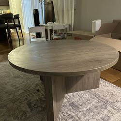 Gray Oak Round Coffee Table