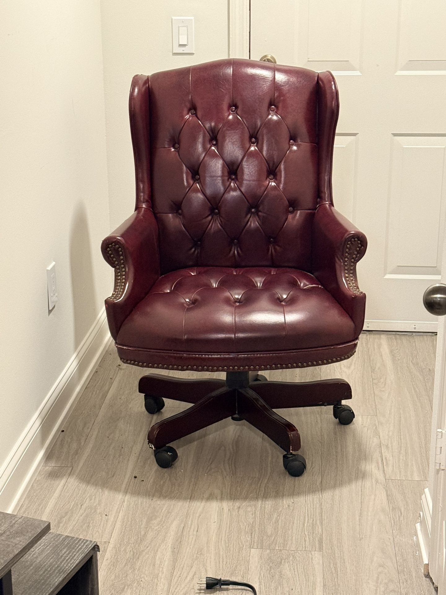 Desk And Leather Chair