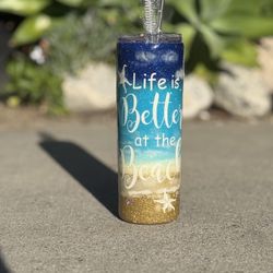 Beach Glitter Tumbler 