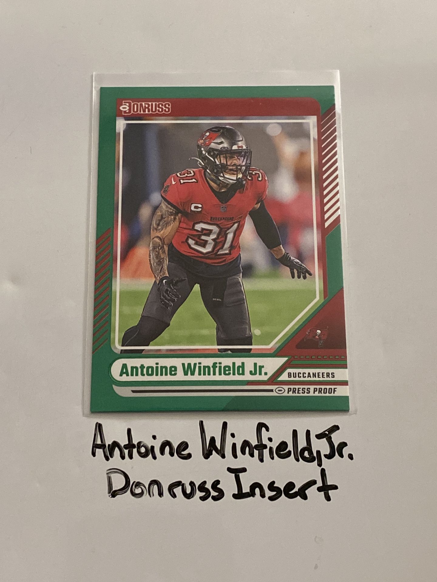 Antoine Winfield,Jr. Tampa Bay Buccaneers Safety Donruss Short Print Insert Card.
