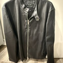 armani exchange leather jacket