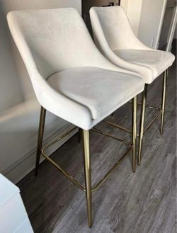 Bar Stools New in Original Packagings Beautiful Modern Velvet Upholstery.
