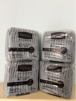 Depend Night Defense Overnight Adult Incontinence Underwear Large 4 PACK